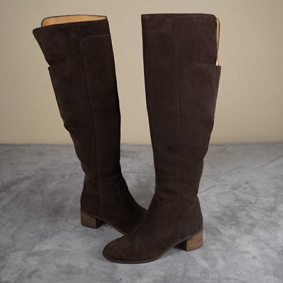 Corso Como Womens Loval Chocolate Brown Suede Over the Knee Boots 7M Western - Picture 1 of 13